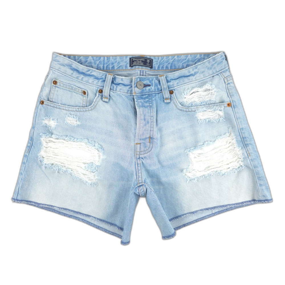 ABERCROMBIE 90s Ames Low Rise Boyfriend Shorts Clean Girl Beachy Y2k Light Wash